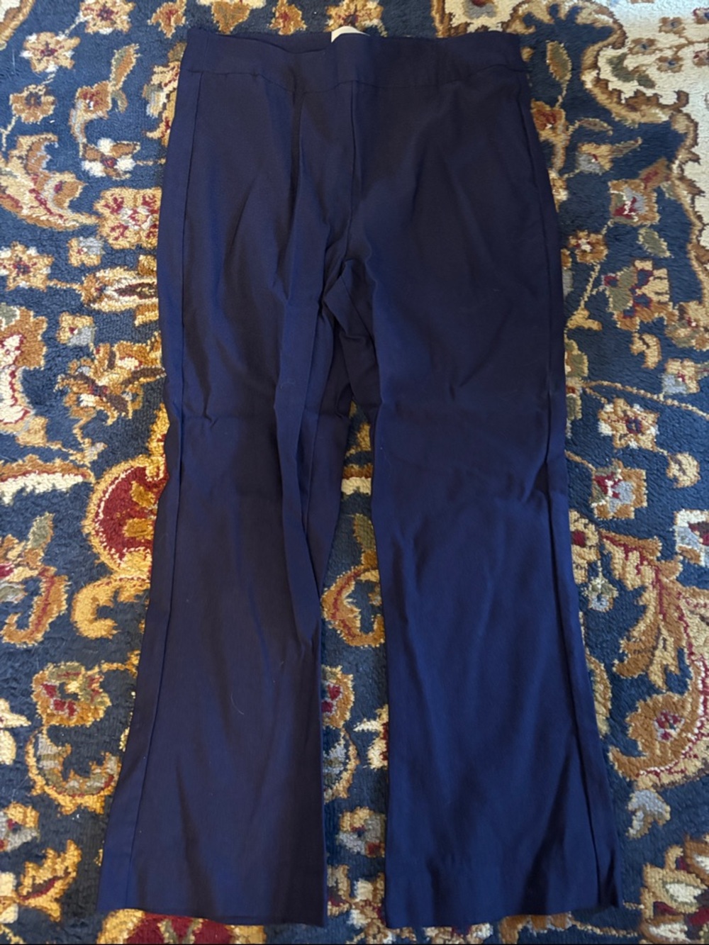 Elie Tahari Navy Straight-Leg Ankle Pants